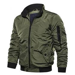 Treadyouth Herren-Herbst- und Wintermode beiläufige Taschen-Verbundjacke dicker Mantel Jacken Herren Sommer (Green, XXL) von Treadyouth