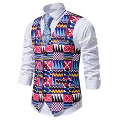 Treadyouth Herren Sonstige Jacke Steppweste Männer Party Weste Grafik Einreiher Hochzeit Gedruckt Kleid Weste Mode Casual Weste Knopf Weste Top ärmellose Jacke Herren von Treadyouth