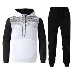 Treadyouth Trainingsanzug Herren Herren Herbst Wintersport Zweiteiliger Anzug und Freizeit Fitness Polka Dot Hoodie Pullover und Hose Anzug Winter weicher Herren Jogginganzug Männer Anzug von Treadyouth