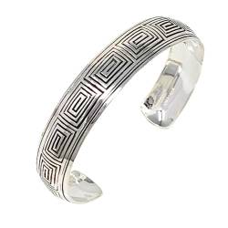 Damen- und Herren 925 massiv Sterling Silber Armreif von Treasure Bay