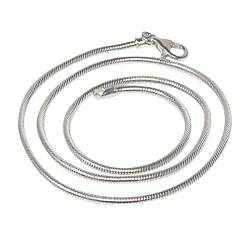 Silberkette für Damen und Herren | Feine 925 Sterling Silber 2,3 mm Schlangenkette Halskette, Schichten Stapel Anhänger Halskette - Massiv 925 Sterling Silber Halskette - 60cm von TreasureBay