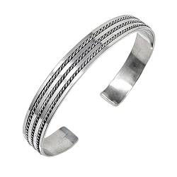 TreasureBay 9 mm massiver Armreif für Damen und Herren aus 925er Sterlingsilber von TreasureBay