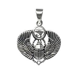 TreasureBay 925 Sterling Silber Ägyptischer Skarabäus-Käfer Anhänger für Damen und Herren von TreasureBay