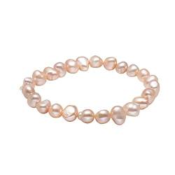TreasureBay Atemberaubendes 8-9 mm Barock-Perlen-Armband für Damen und Mädchen, Süßwasserperle von Treasure Bay