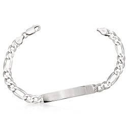 TreasureBay Herren-Armband aus 925er Sterlingsilber, silberfarben, Armbandlänge: 19,5 cm, 21 cm und 23 cm, Sterling-Silber, Kein Stein von TreasureBay