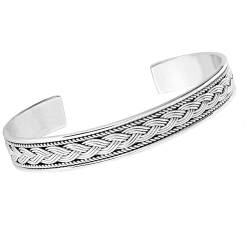 TreasureBay Keltischer Zopf Armreif Damen Armband 925 Sterling Silber von TreasureBay