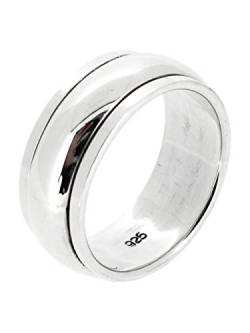 TreasureBay Spinner Ringe für Männer Fidget Ringe für Angst - Sterling Silber Spinner Ring Seil Design Schmuck zur Reduzierung von Stress & Angst - Angst Ring & Fidget Spielzeug Geschenk für Männer, von TreasureBay