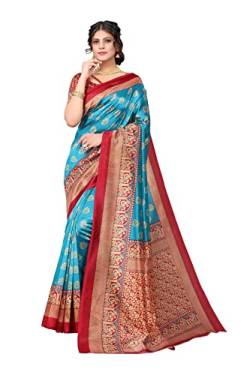 TreegoArt Fashion Damen Art Seide Anlass tragen Prnited Saree mit ungesticktem Blusenteil -(MINALI RAMA) von TreegoArt Fashion