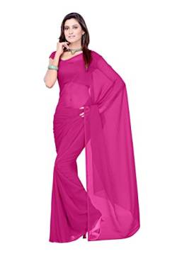 TreegoArt Fashion Frauen, s Georgette Plain Saree Mit Unstitched Bluse Stück (Plain Wine 729_Wine) von TreegoArt Fashion