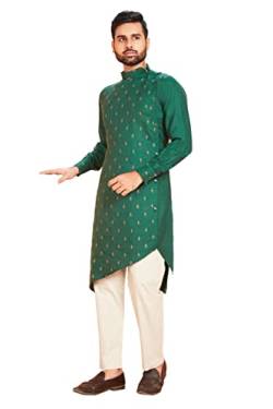 TreegoArt Fashion Heavy Cotton Ethnic Wear Kurta Pyjama Set Stickerei Butti für Herren (Eichhörnchen704-Grün-XL) von TreegoArt Fashion