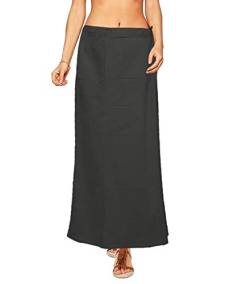 TreegoArt Fashion Mode Frauen Baumwolle Petticoat Saree Unterrock Sari Unterwäsche Freie Größe Einstellbar, Schwarz, Einheitsgröße von TreegoArt Fashion
