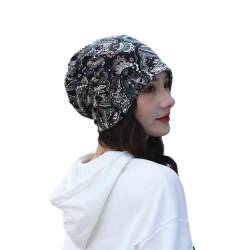 Treer Slouchy Beanie Mütze für Damen Herren, Dehnbare Leicht Beanie-Hüte Baggy Caps Krebs Kopfbedeckungen Slouch Hat Longbeanie Wintermütze für Alle Jahreszeiten-ZJJPM080808 (Paisley,2 Stück) von Treer