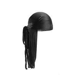 Treer Unisex Sport Kopfbedeckung Kopftuch, Seide Durag Einfarbig Atmungsaktiver Radfahren Bandana Fahrrad Motorrad Piratentuch Stirnband Biker Hat Laufen Mütze (schwarz,Einheitsgröße) von Treer