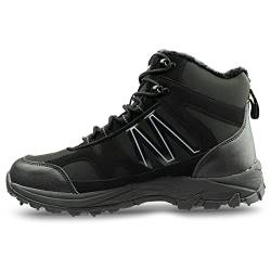 Trekker-Winterstiefel mit Eisspikes, rutschfeste Schuhe für Damen und Herren, Unisex, Schwarz (numeric_38) von Trekker