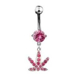 Trend Agent Bauchnabelpiercing Hanfblatt Pink von Trend Agent