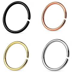 Trend Agent CONTINUOUS RING | SEAMLESS RING | O-RING | 4er SET | NASENRING PIERCING | FAKE PIERCING | zum biegen | EDELSTAHL Ring 1.0 x 6 mm | Gold | Rosé | Schwarz | Silber von Trend Agent