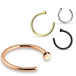 Trend Agent Premium Nasenring | Nasenpiercing | Nasenstecker | Fake Hoop Ring | 4er Set | Kann als Fake Piercing verwendet Werden | 10.0 mm x 1.0 mm | Gold, Silber, Roségold, Schwarz | von Trend Agent