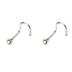 Trend Agent Titan Nasenpiercing Stecker | 2er SET Nasenstecker Piercing | 2,0mm Kristall | von Trend Agent