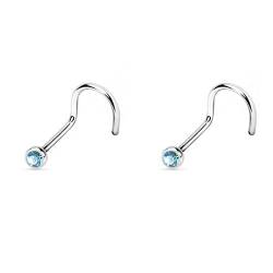 Trend Agent Titan Nasenpiercing Stecker | 2er SET Nasenstecker Piercing | 2,0mm Kristall | von Trend Agent