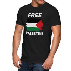 Free Palestine Flag Free Gaza Palestinian Schwarzes Herren-T-Shirt mit V-Ausschnitt Size L von Trend Creators