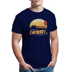 It Horror Movie Welcome to Derry Stephen King Inspired Navy Blau T-Shirt für Herren Size XXL von Trend Creators
