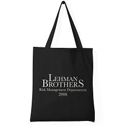 Trend Creators Lehman Brothers Risk Management Department 2008 Schwarze Einkaufstasche aus Segeltuch von Trend Creators
