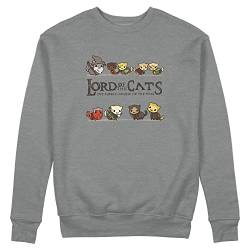 Trend Creators Lord of The Cats LOTR Parody Cats Grauer Unisex Pullover Sweatshirt Size XXL von Trend Creators
