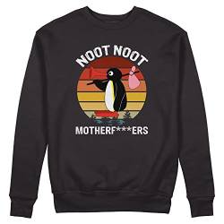 Trend Creators Noot Noot Retro Motherf Pingu Meme Schwarz Unisex Pullover Sweatshirt Size M von Trend Creators