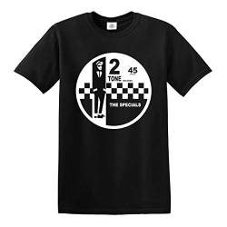 2 Tone Records The Specials Retro Musik T-Shirt SKA Northern Soul Reggae Top, Schwarzes T-Shirt mit weißem Aufdruck, 5X-Large von Trend Gear
