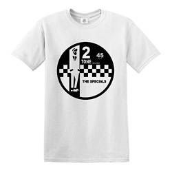 2 Tone Records The Specials Retro Musik T-Shirt SKA Northern Soul Reggae Top, Weißes T-Shirt schwarzer Druck, 56 von Trend Gear