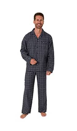 Herren Flanell Pyjama Schlafanzug zum durchknöpfen - auch in Übergrössen - 222 101 15 851, Farbe:grau, Größe:48 von Trend by Normann