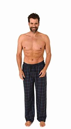 Herren Flanell Schlafanzug Pyjama Hose lang in Karo Optik aus Baumwolle - 222 122 15 870, Farbe:schwarz, Größe:50 von Trend by Normann