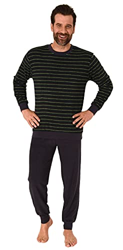 Trend by Normann Herren Langarm Frottee Pyjama Schlafanzug mit Bündchen - auch in Übergrößen - 212 13 751, Farbe:grün, Größe:62 von Trend by Normann