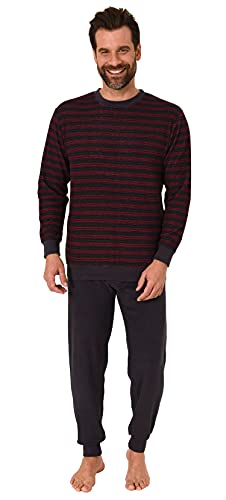 Trend by Normann Herren Langarm Frottee Pyjama Schlafanzug mit Bündchen - auch in Übergrößen - 212 13 751, Farbe:rot, Größe:56 von Trend by Normann