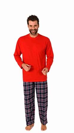 Trend by Normann Herren Langarm Schlafanzug Pyjama mit Karierter Flanell Hose - 222 101 10 873, Farbe:rot, Größe:54 von Trend by Normann