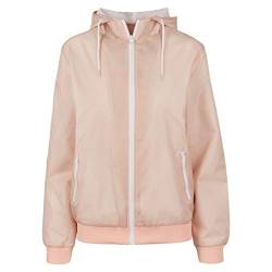 TrendClub100® Damen Regenjacke Nasser Wolkenbruch Windrunner (Light-Pink-Weiß, M) von TrendClub100