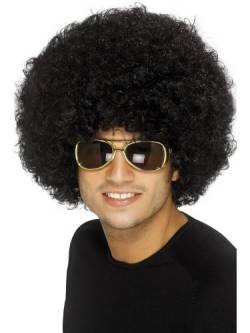 Unisex 70er Jahre Funky Afro Perücke, Einheitsgröße, Schwarz von Trendandstylez