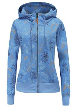 TrendiMax Damen Sweatjacke Kapuzenpullover Zip Hoodie Jacke mit Kapuze Winter Sweatshirt Kapuzenjacke, Blau, XXL von TrendiMax
