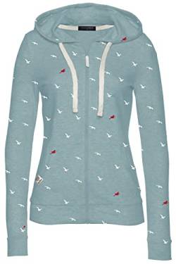 TrendiMax Damen Sweatshirt Kapuzenpullover Jacke mit Kapuze Hoodie Pullover Sweatjacke Kapuzenjacke, Himmel Blau, L von TrendiMax