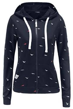 TrendiMax Damen Sweatshirt Kapuzenpullover Jacke mit Kapuze Hoodie Pullover Sweatjacke Kapuzenjacke, Schwarz, S von TrendiMax