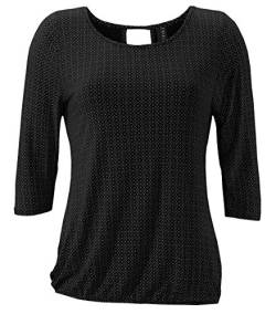 TrendiMax Damen T-Shirt Kurzarm Blusen Shirt mit Allover-Minimal Print Lose Stretch Casual Oberteil Basic Tops, Schwarz, M von TrendiMax