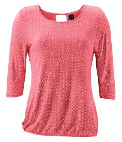 TrendiMax Damen T-Shirt Kurzarm Blusen Shirt mit Allover-Minimal Print Lose Stretch Casual Oberteil Basic Tops, Wassermelonenrot, XL von TrendiMax