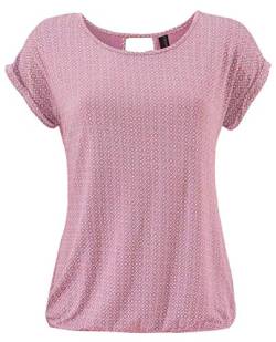 TrendiMax Damen T-Shirt Kurzarm Sommer Shirt mit Allover-Minimal Print Causal Oberteil Bluse Tops, Rosa, S von TrendiMax