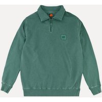 Trendsplant Rundhalspullover Sauce Loopback Pigment Dyed Half Zip Sweater Foliage Green von Trendsplant