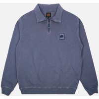 Trendsplant Rundhalspullover Sauce Loopback Pigment Dyed Quarter Zip Sweater Faded Navy von Trendsplant