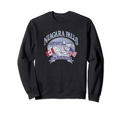 Americana Niagara Falls Scene Canada America Flags Sweatshirt von Trendy Apparel