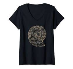 Damen Trendy Ammonite Beach Shell T-Shirt mit V-Ausschnitt von Trendy Apparel