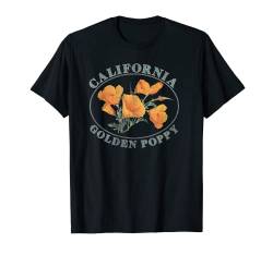 Vintage California Golden Poppy Floral Poster T-Shirt von Trendy Apparel