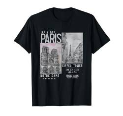 Games of the XXXIII Olympiad Paris Sights Panels Vintage T-Shirt von Trendy