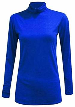 TrendyFashion Damen Rollkragenpullover, Stretch, Lange Ärmel, einfarbiges Oberteil Gr. 38-40, königsblau von TrendyFashion